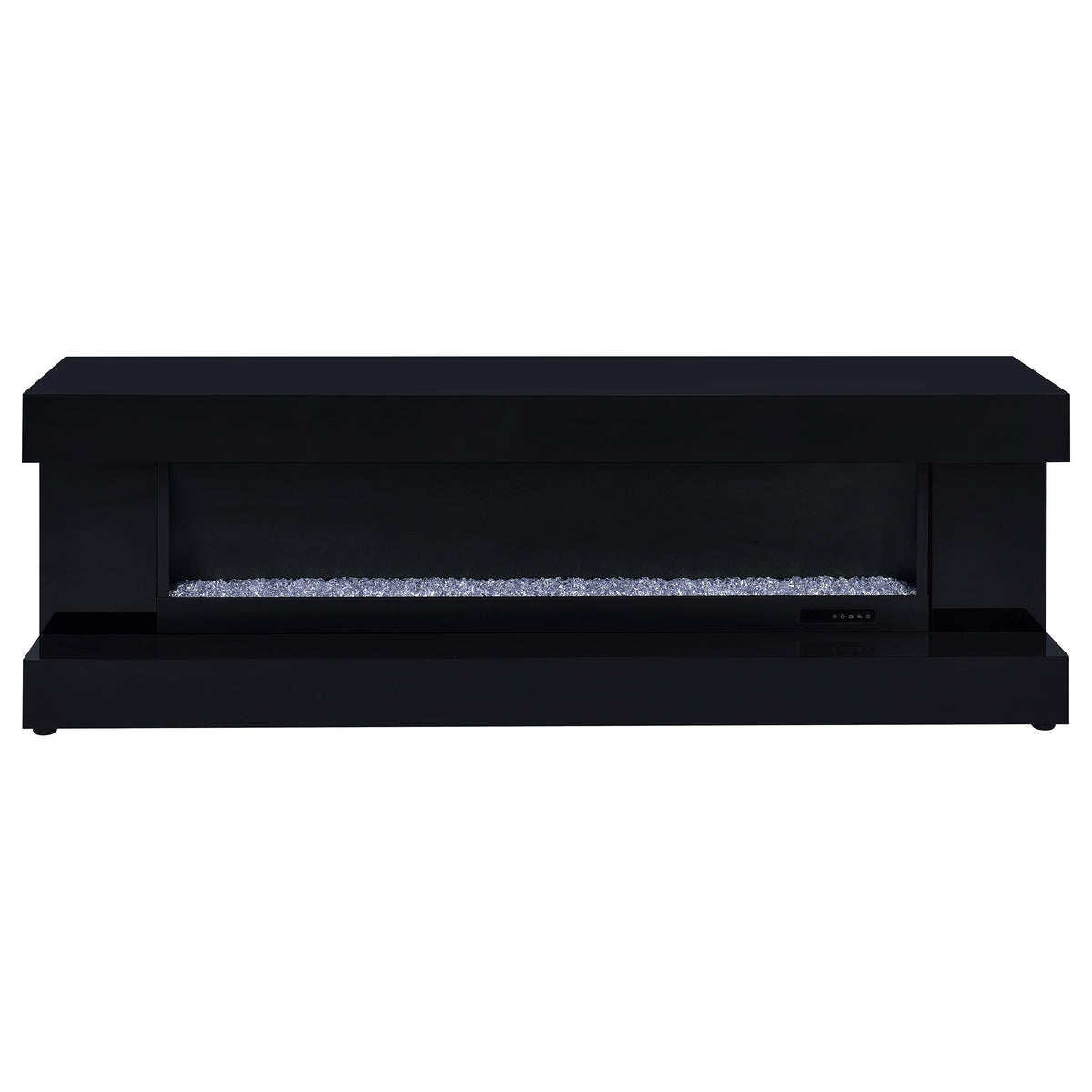 Mallory TV Stand Fireplace Console Bluetooth Speaker High Gloss - Black High Gloss