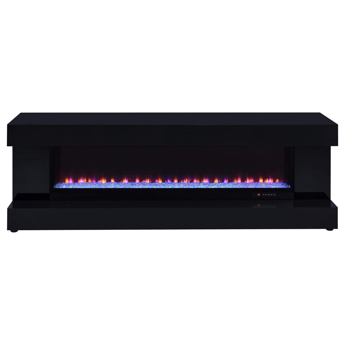 Mallory TV Stand Fireplace Console Bluetooth Speaker High Gloss - Black High Gloss