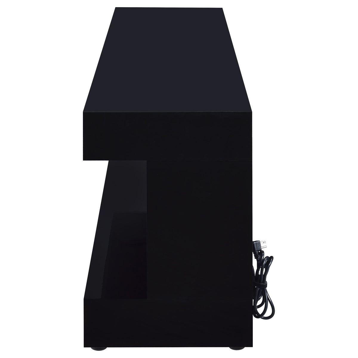 Mallory TV Stand Fireplace Console Bluetooth Speaker High Gloss - Black High Gloss