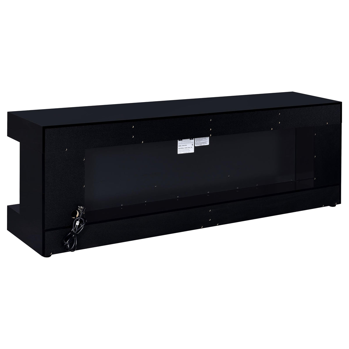 Mallory TV Stand Fireplace Console Bluetooth Speaker High Gloss - Black High Gloss