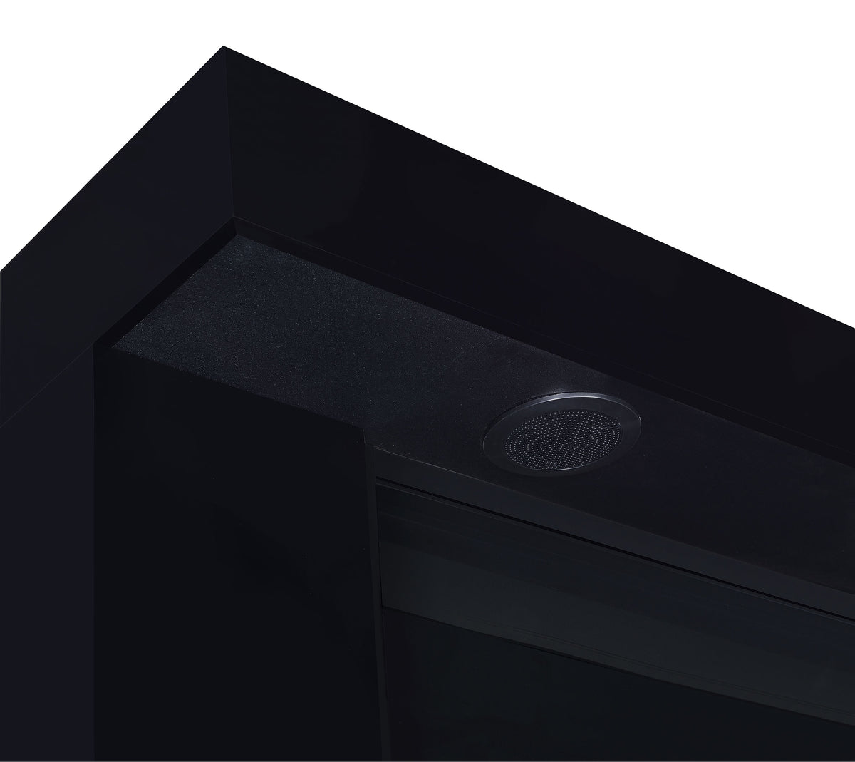 Mallory TV Stand Fireplace Console Bluetooth Speaker High Gloss - Black High Gloss