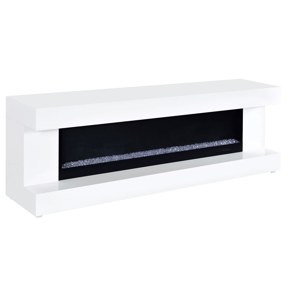 Mallory TV Stand Fireplace Console Bluetooth Speaker High Gloss - White High Gloss