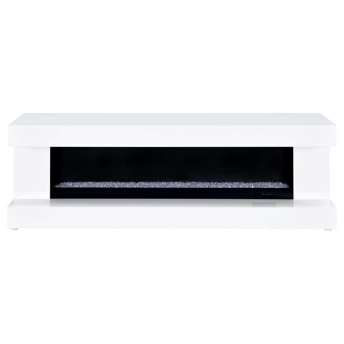 Mallory TV Stand Fireplace Console Bluetooth Speaker High Gloss - White High Gloss