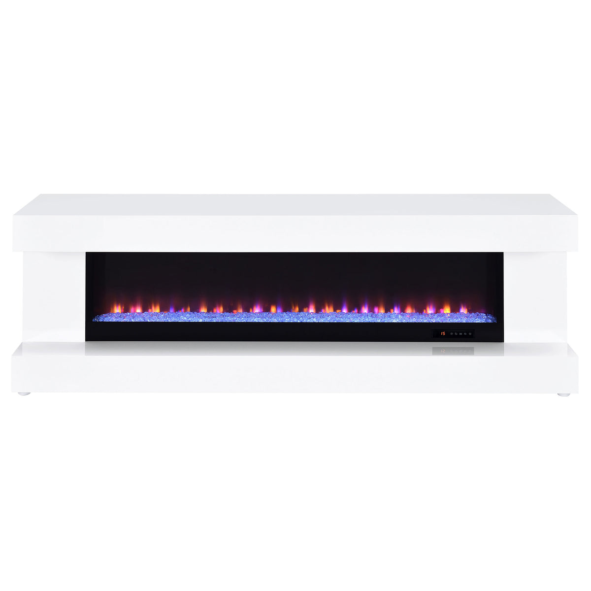 Mallory TV Stand Fireplace Console Bluetooth Speaker High Gloss - White High Gloss