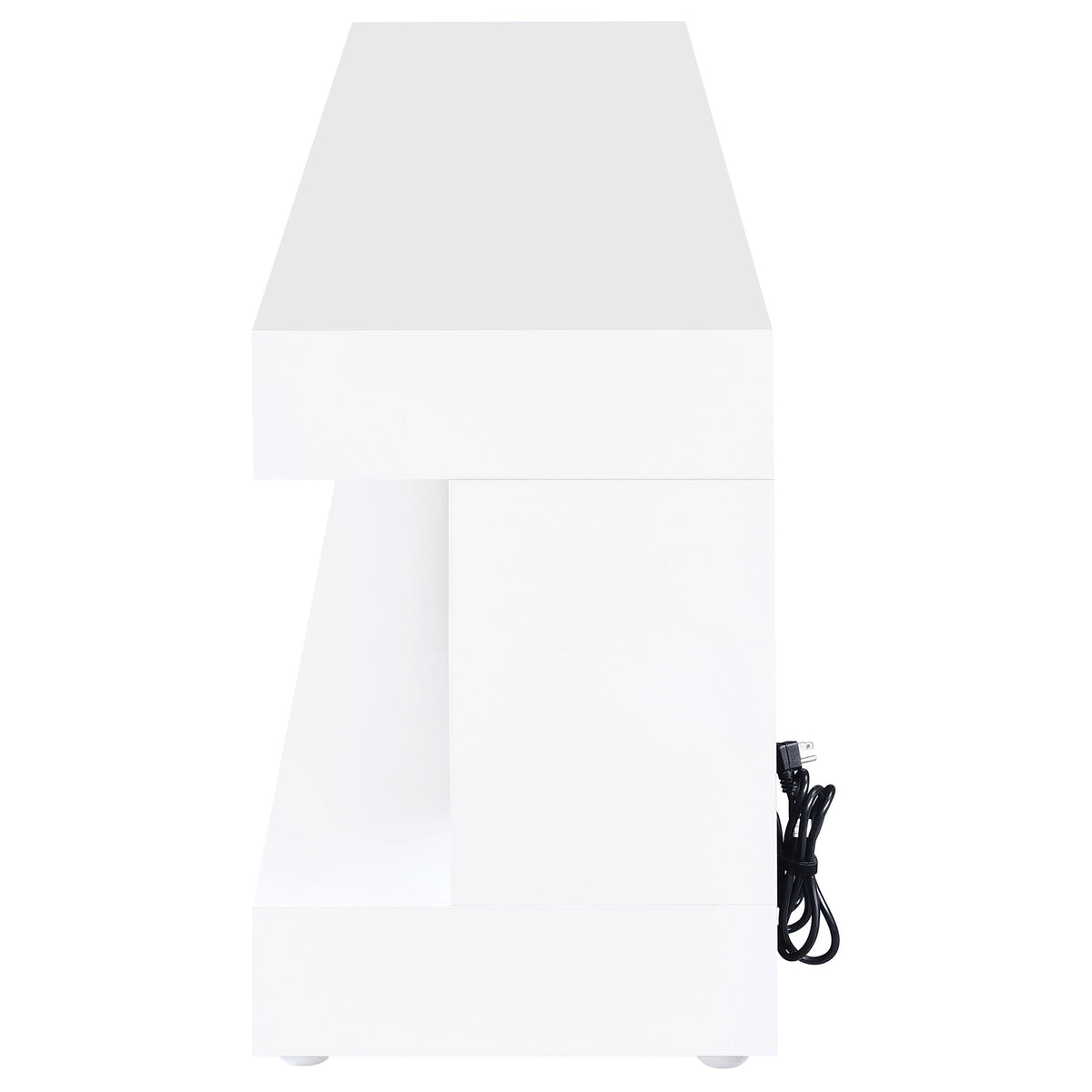Mallory TV Stand Fireplace Console Bluetooth Speaker High Gloss - White High Gloss