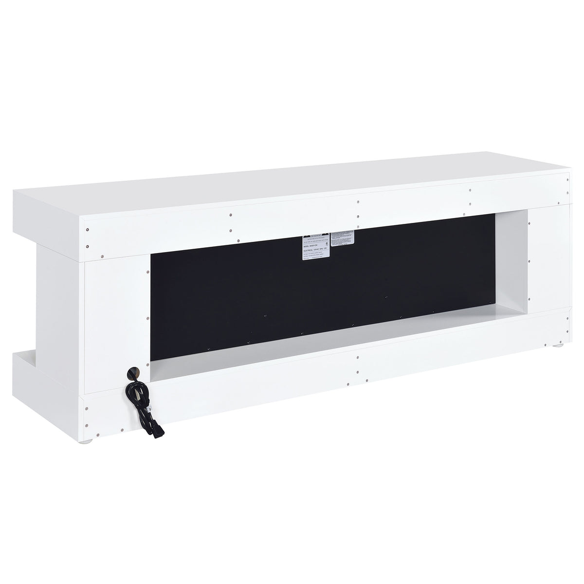 Mallory TV Stand Fireplace Console Bluetooth Speaker High Gloss - White High Gloss