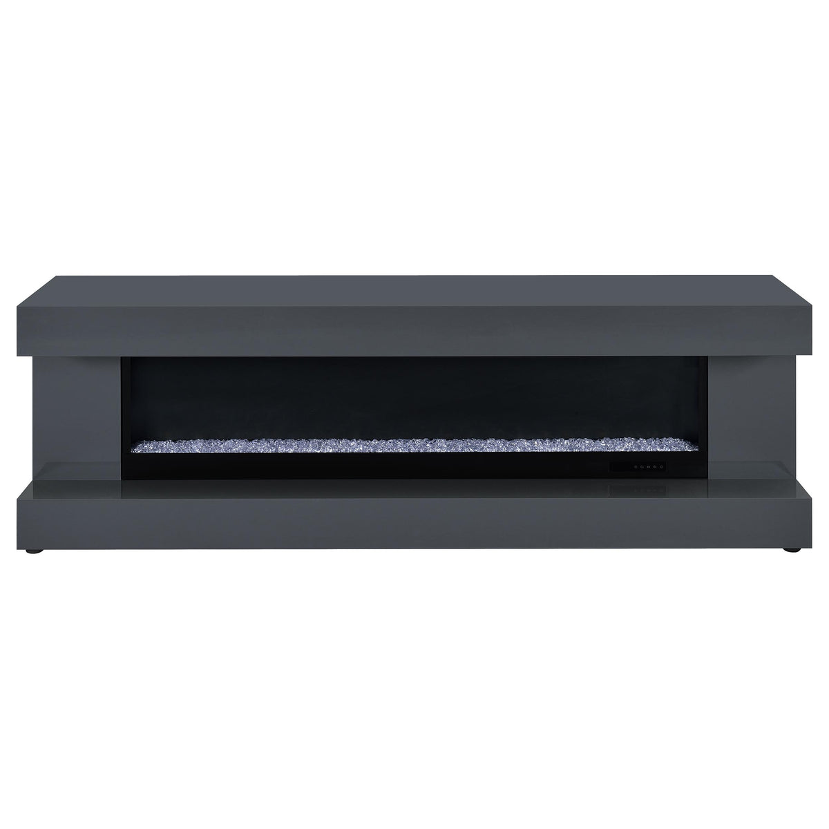 Mallory TV Stand Fireplace Console Bluetooth Speaker High Gloss - Grey High Gloss