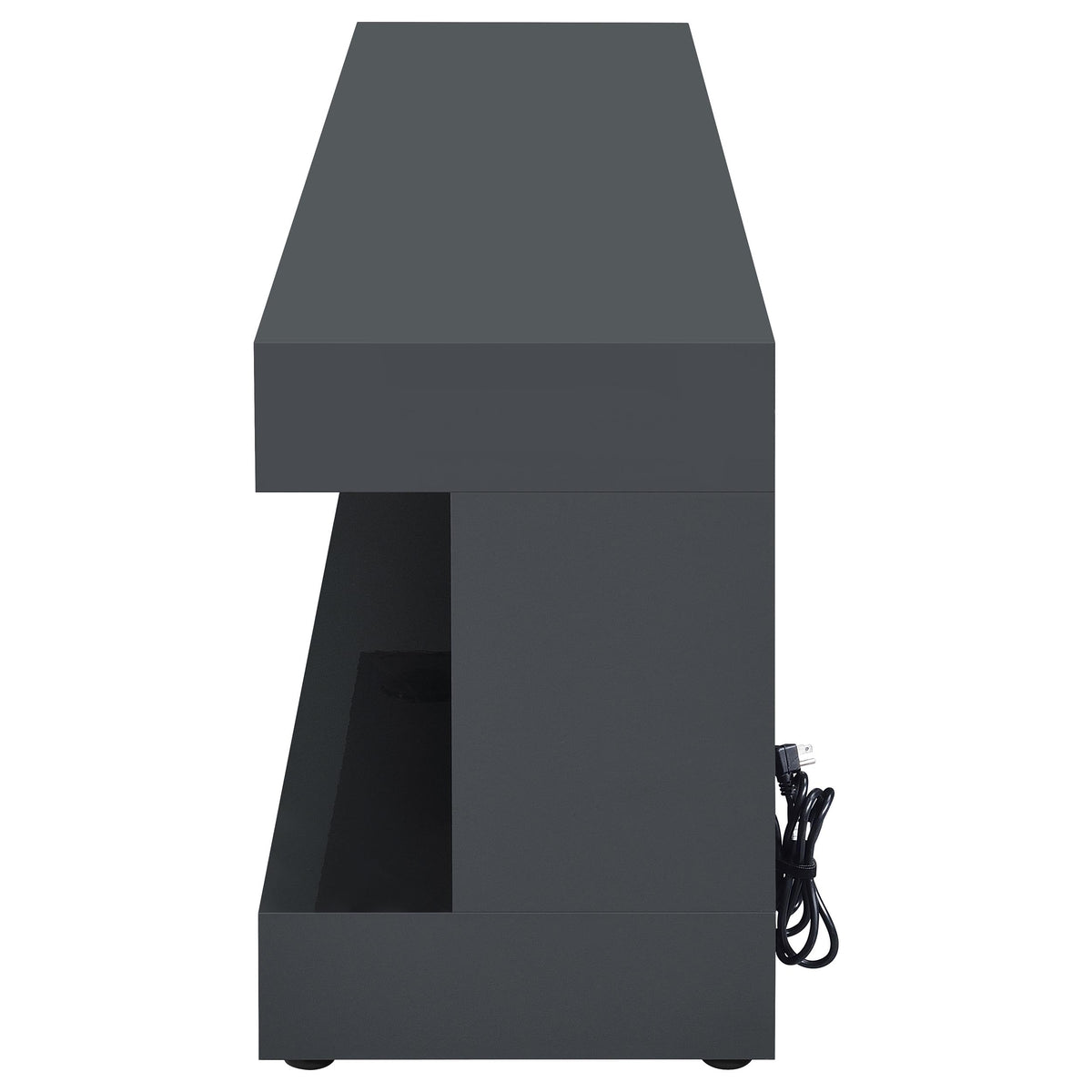 Mallory TV Stand Fireplace Console Bluetooth Speaker High Gloss - Grey High Gloss