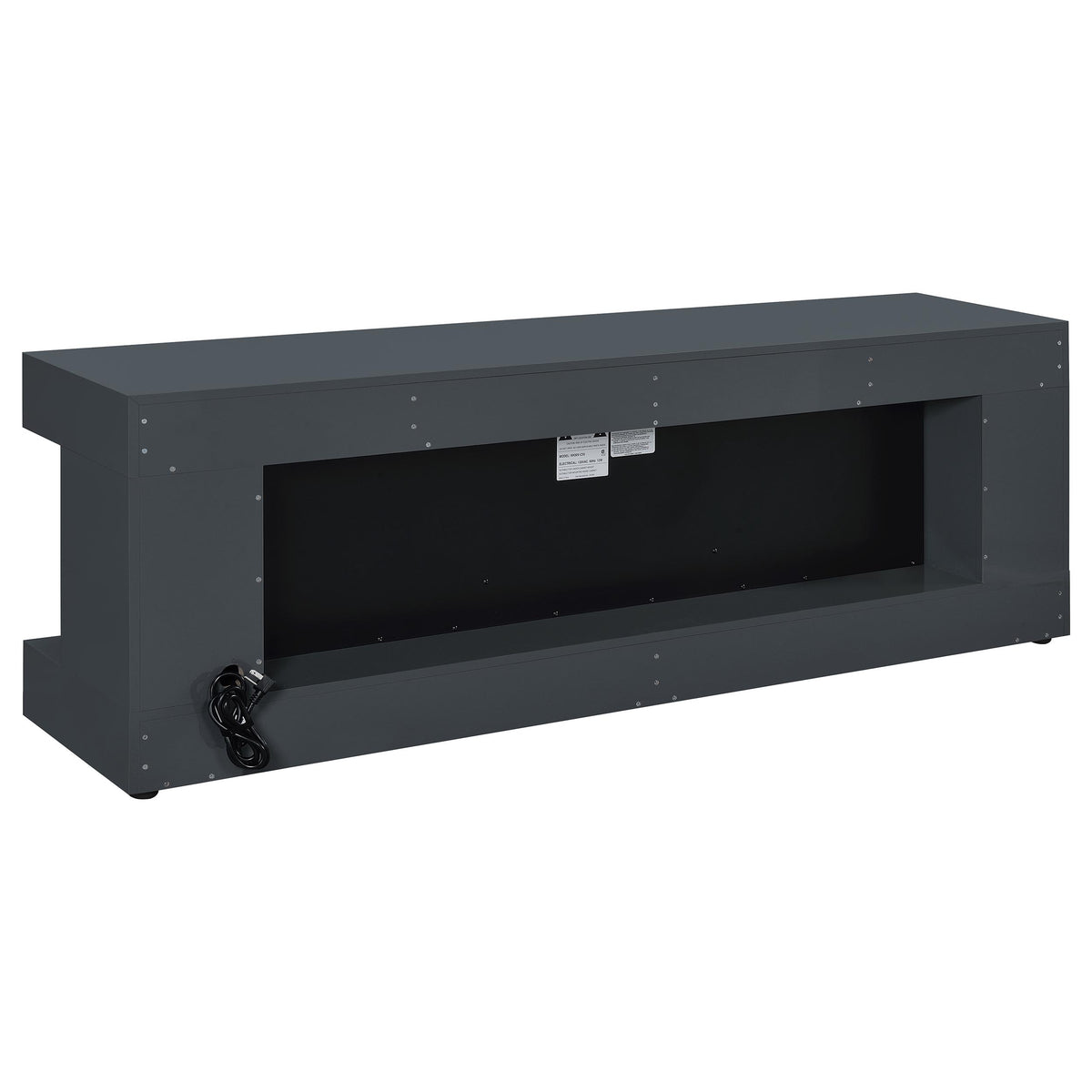 Mallory TV Stand Fireplace Console Bluetooth Speaker High Gloss - Grey High Gloss