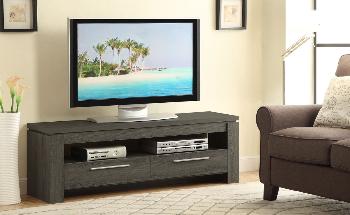 Elkton 2-drawer Engineered Wood 59-inch TV Stand - Weathered Grey
