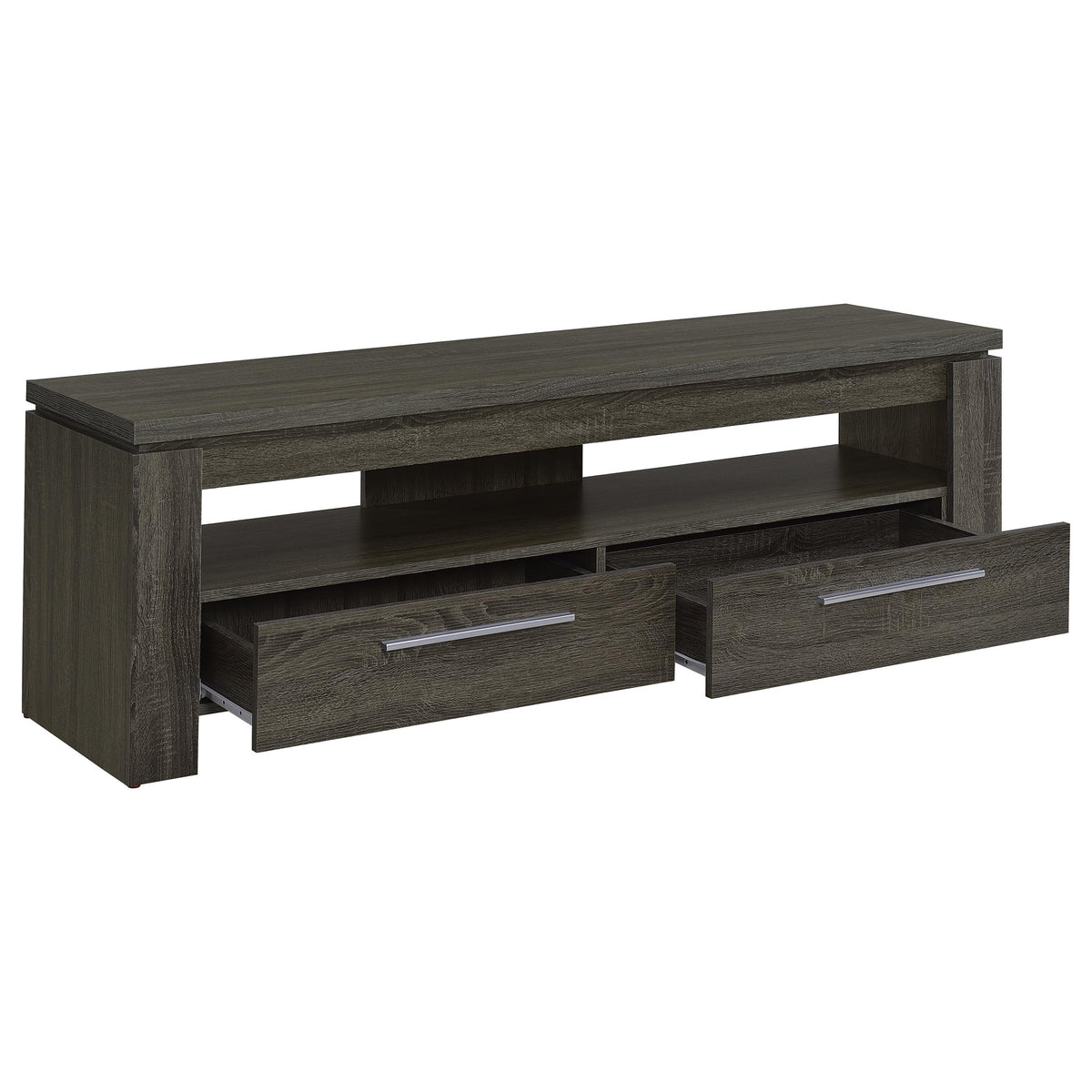 Elkton 2-drawer Engineered Wood 59-inch TV Stand - Weathered Grey