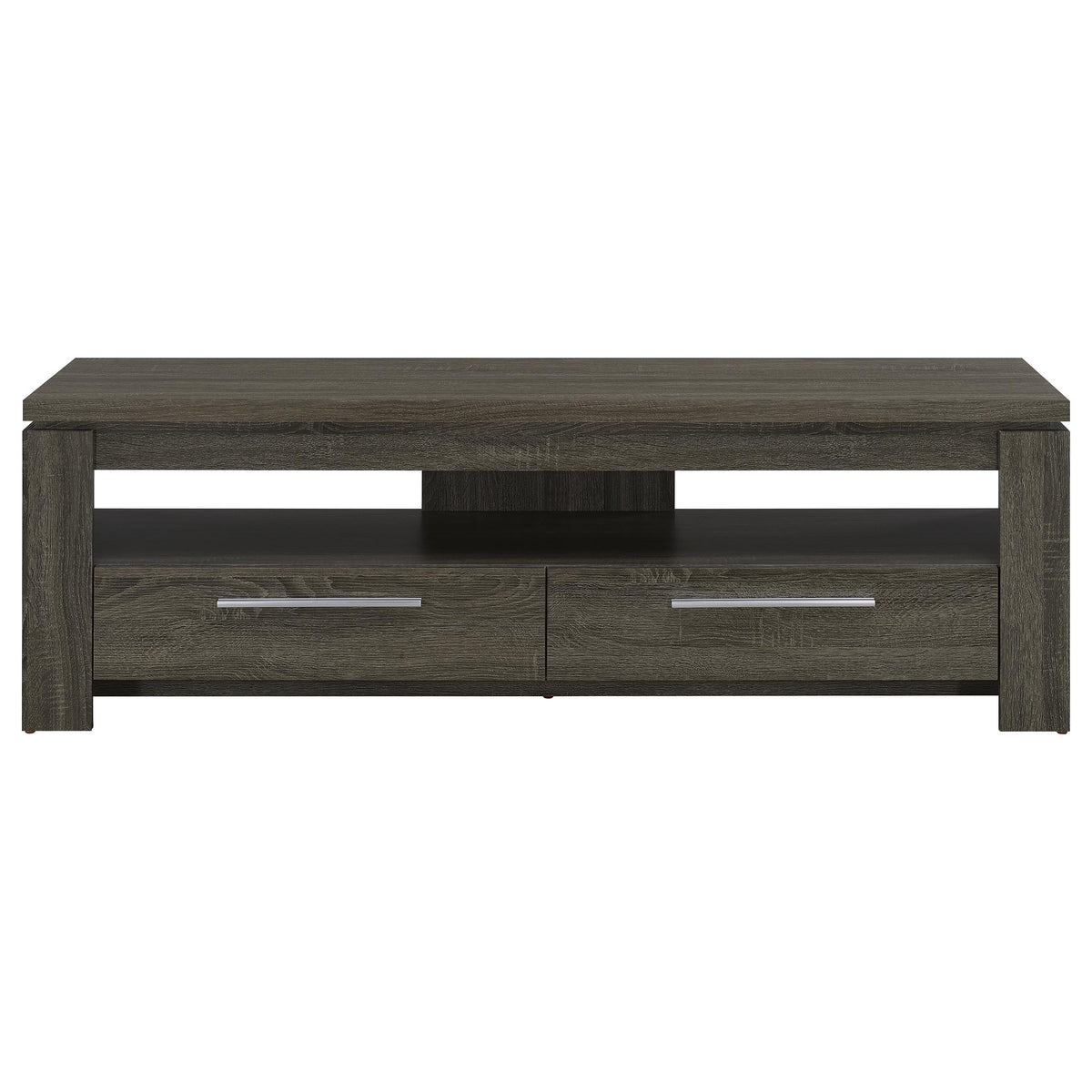 Elkton 2-drawer Engineered Wood 59-inch TV Stand - Weathered Grey