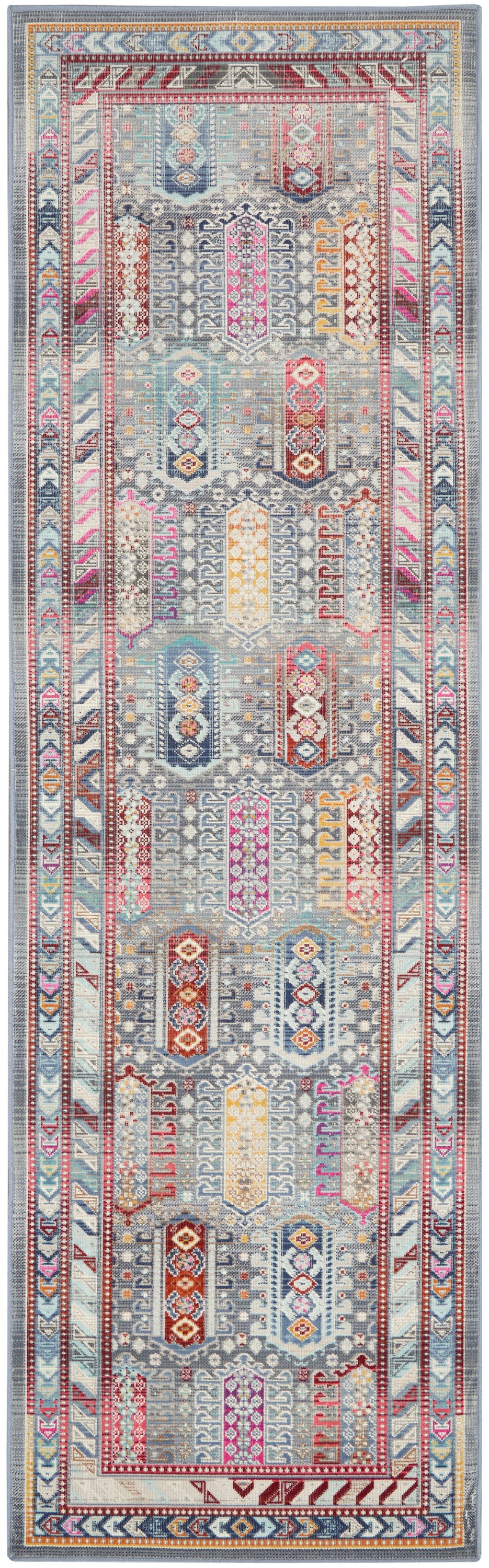 Vintage Kashan VKA06 Grey Multicolor Rug - Runner