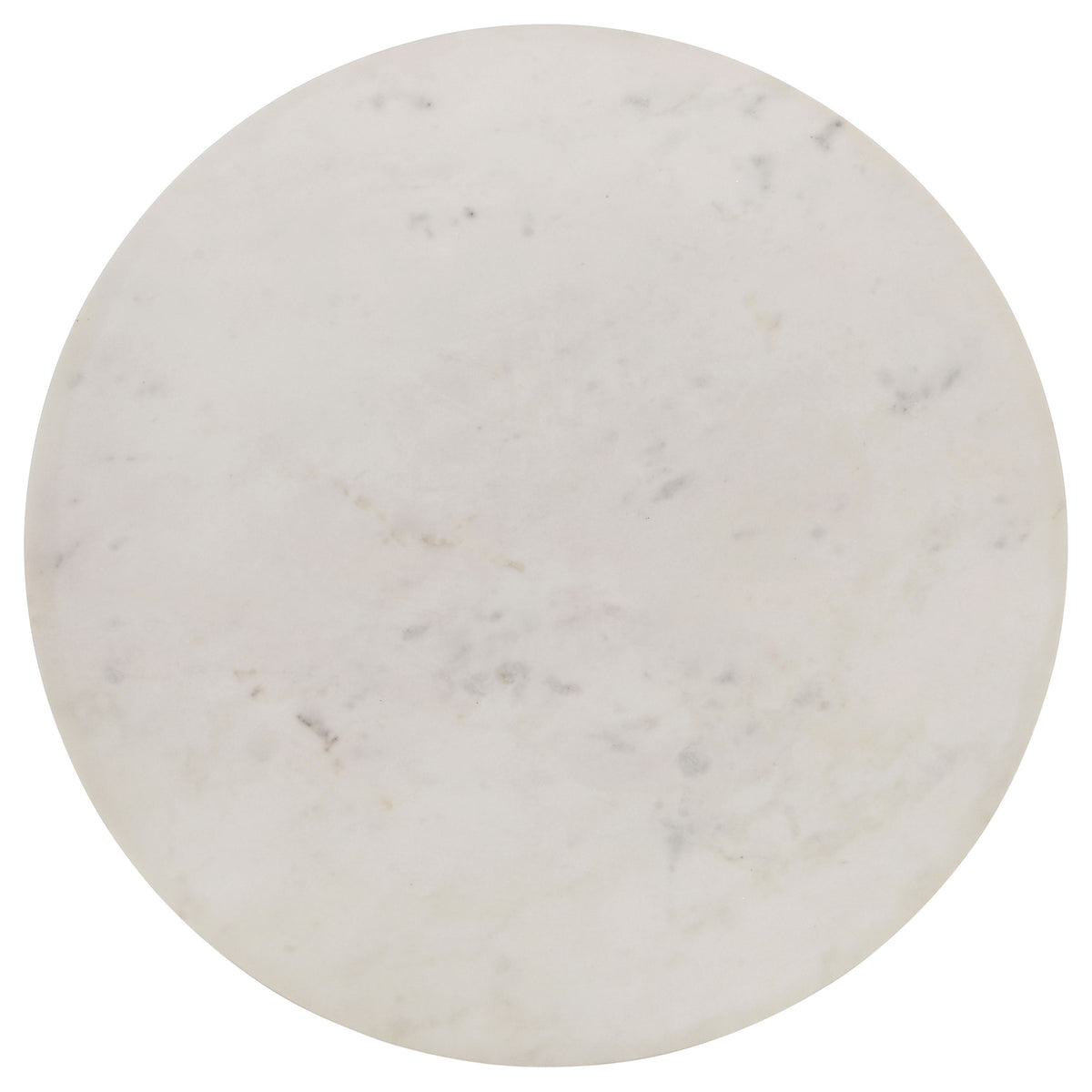 Aldis Round Marble Top Side End Table White and Natural