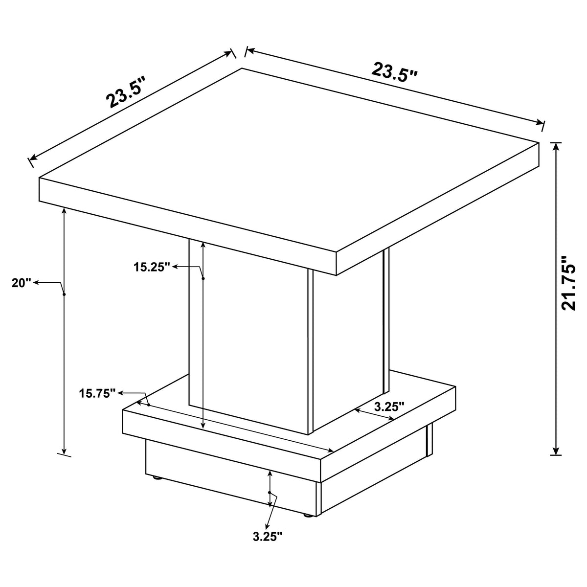 Reston 2-piece Square Coffee and End Table Set Cappuccino