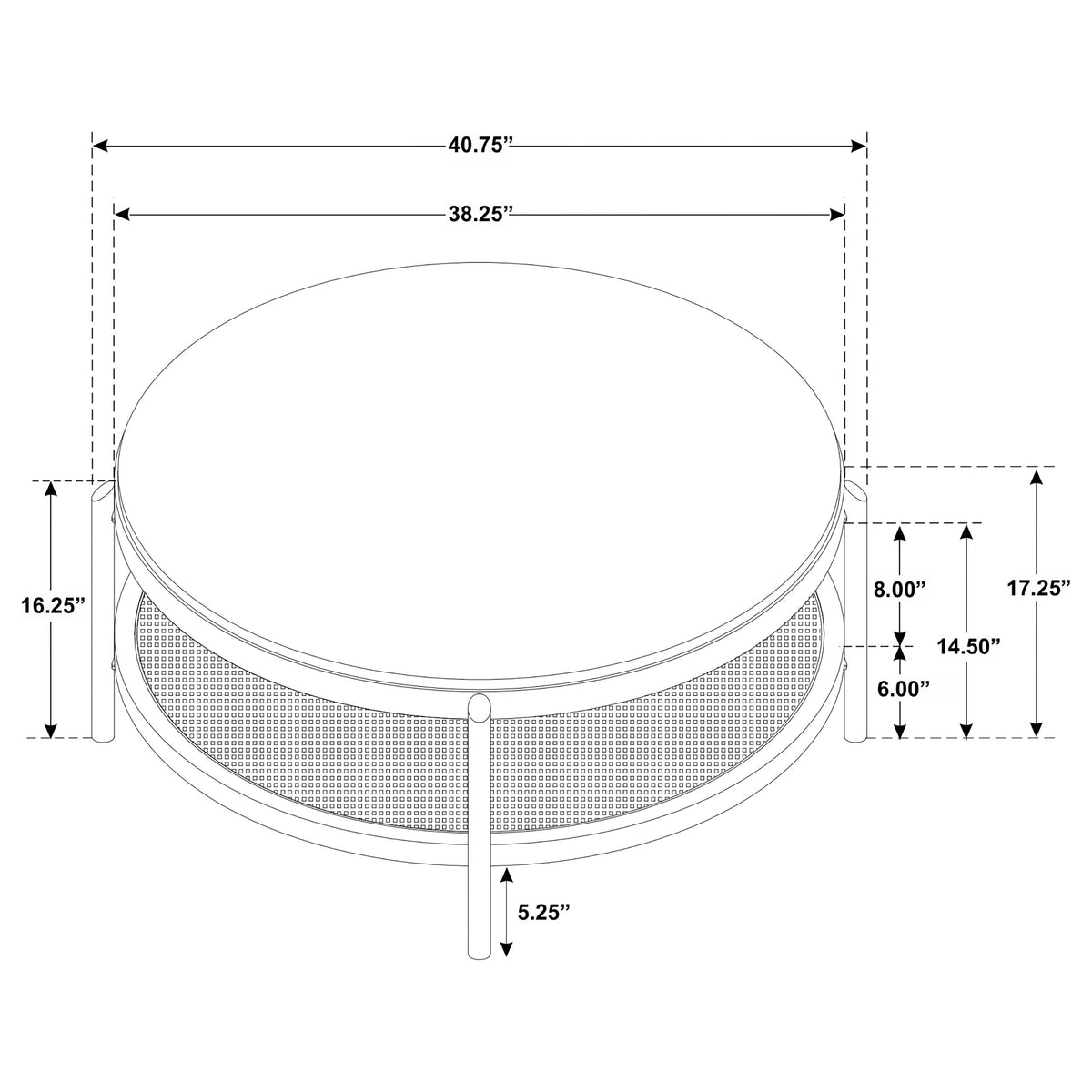 Arini Round Coffee Table With Storage Shelf - Sand Wash