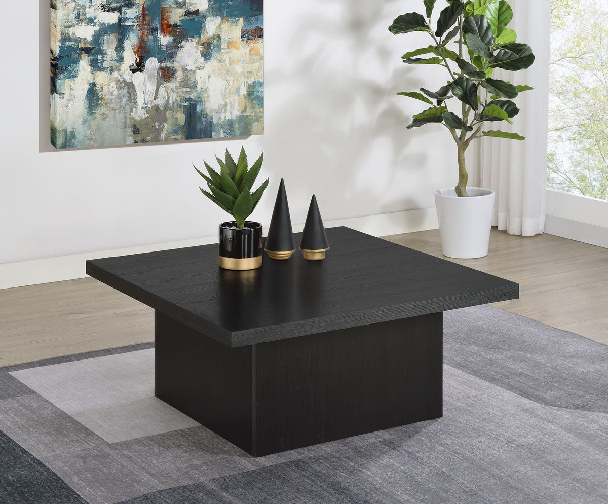 Devar Square Engineered Wood Cocktail Coffee Table - Black