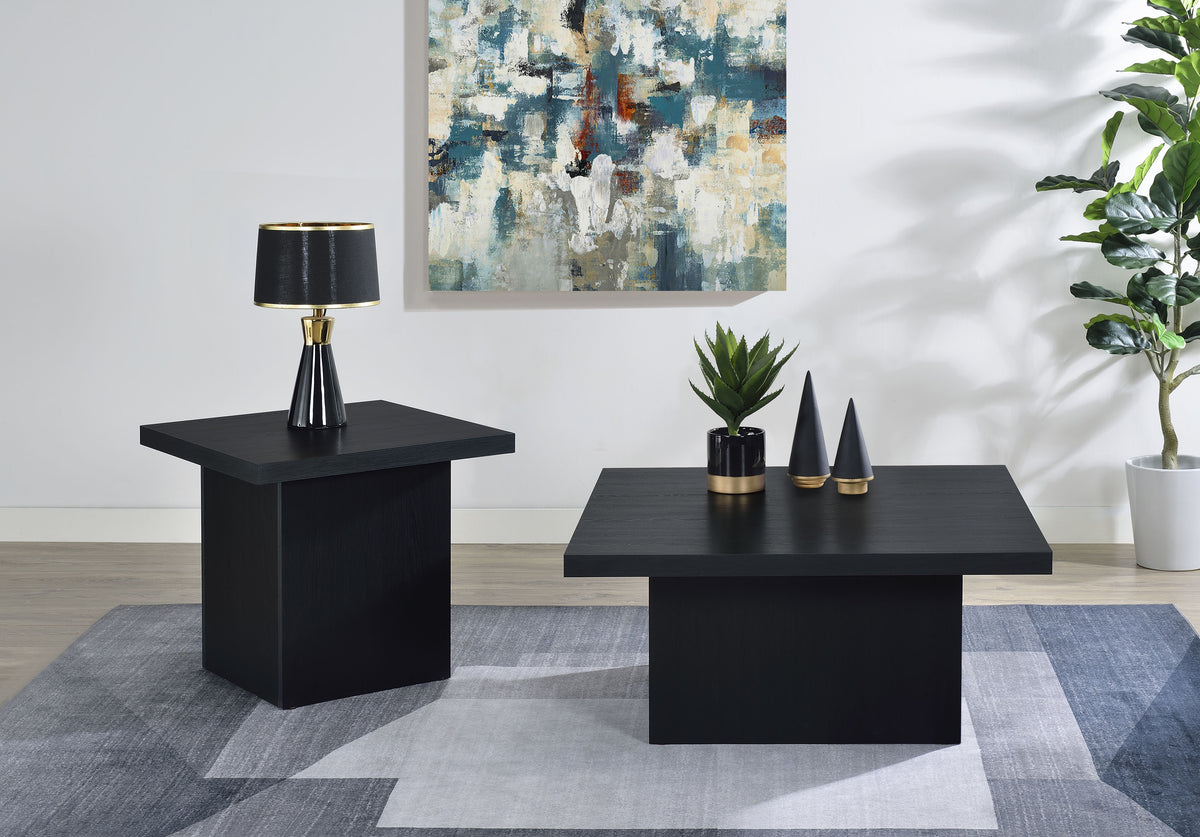 Devar Square Engineered Wood Cocktail Coffee Table - Black