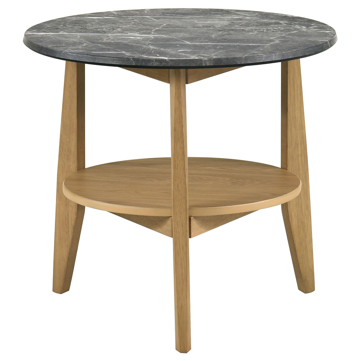 Bradley 2-Piece Round SmartTop™ Coffee Table Set Grey - Grey and Natural