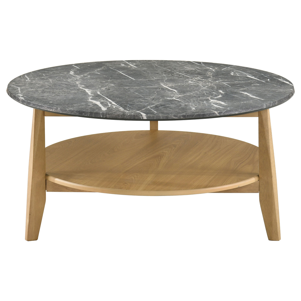 Bradley 2-Piece Round SmartTop™ Coffee Table Set Grey - Grey and Natural