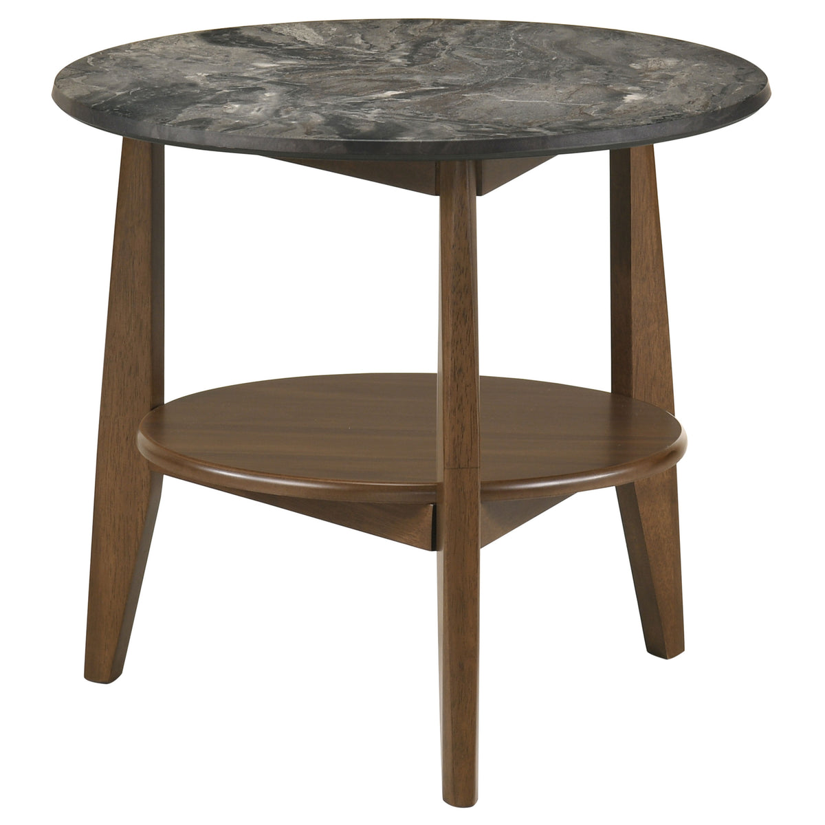 Bradley 2-Piece Round SmartTop™ Coffee Table Set Grey - Smokey Grey and Dark Brown