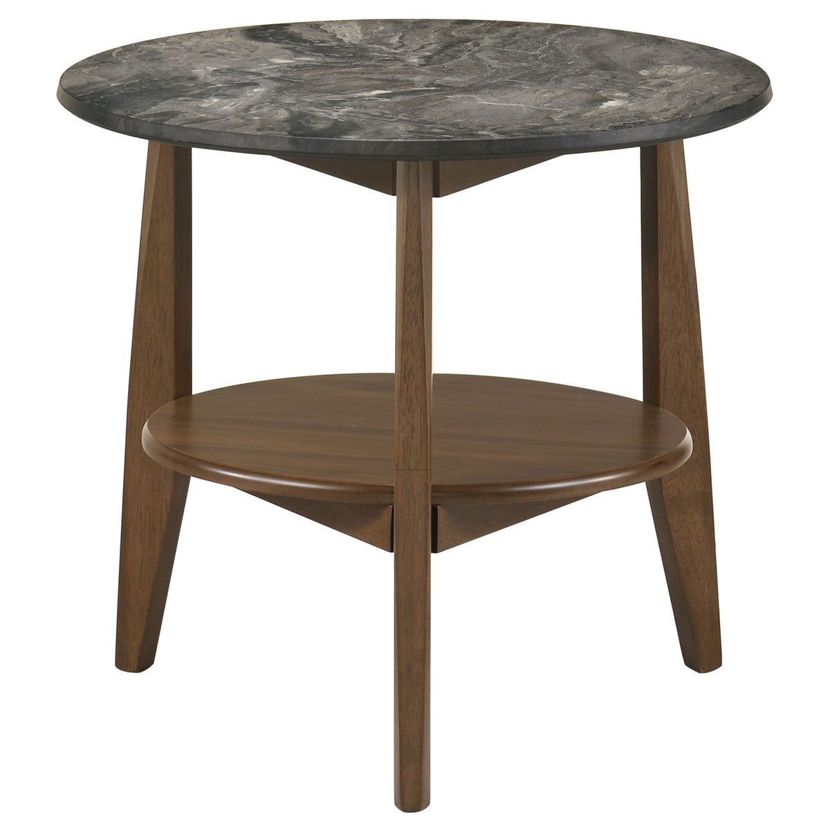 Bradley 2-Piece Round SmartTop™ Coffee Table Set Grey - Smokey Grey and Dark Brown