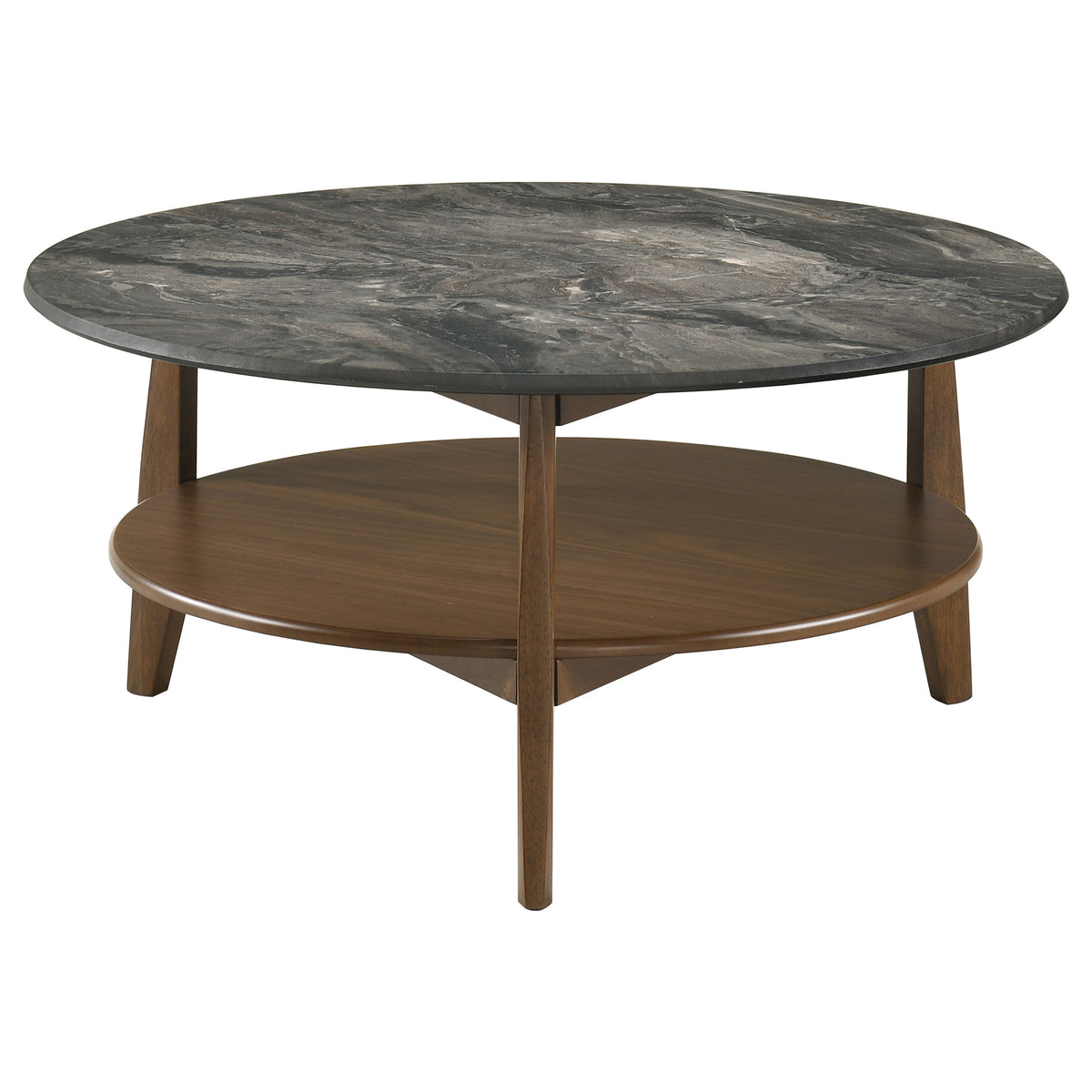 Bradley 2-Piece Round SmartTop™ Coffee Table Set Grey - Smokey Grey and Dark Brown