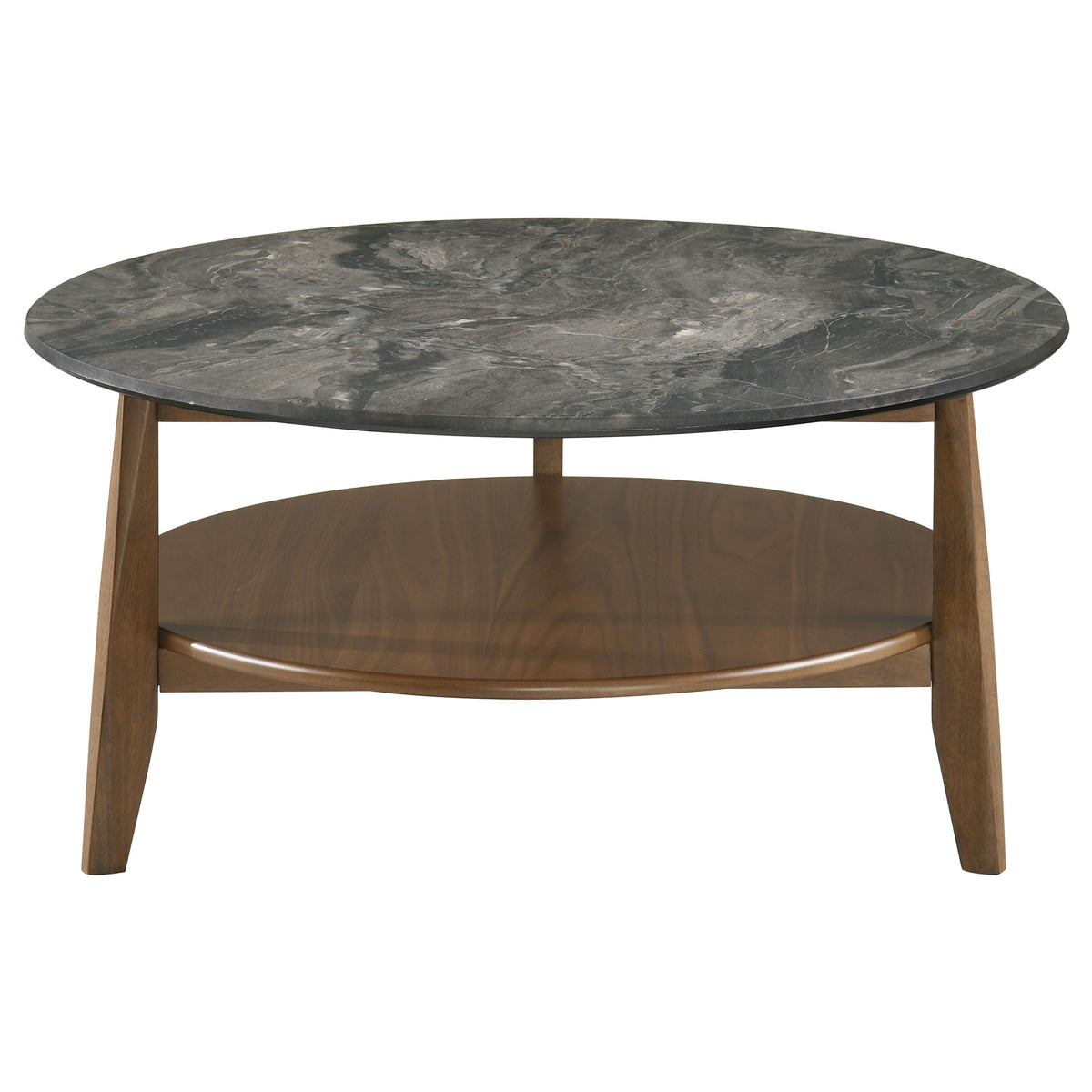 Bradley 2-Piece Round SmartTop™ Coffee Table Set Grey - Smokey Grey and Dark Brown