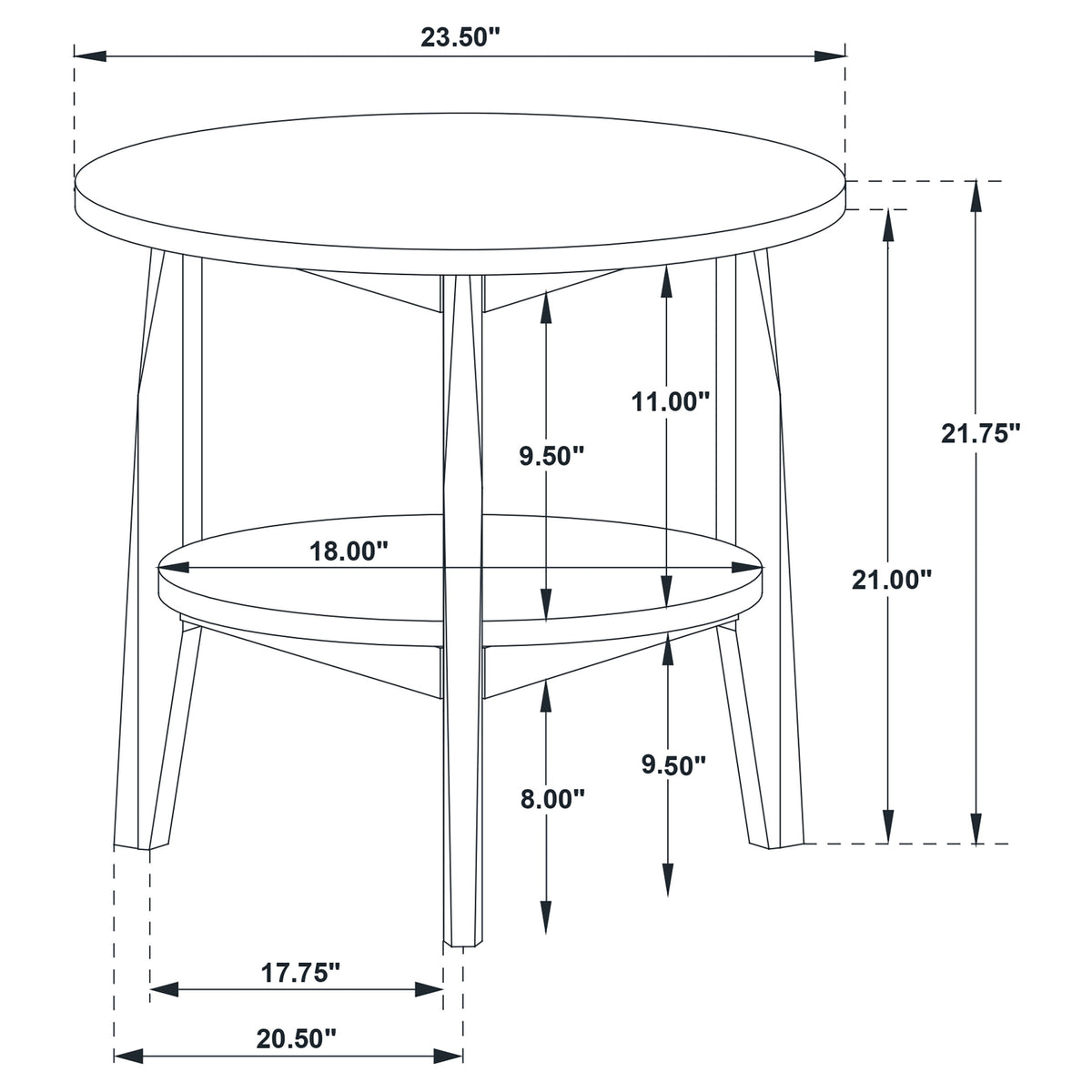 Bradley 2-Piece Round SmartTop™ Coffee Table Set Grey - Smokey Grey and Dark Brown