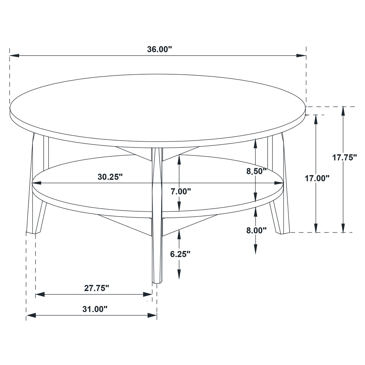 Bradley 2-Piece Round SmartTop™ Coffee Table Set Grey - Smokey Grey and Dark Brown