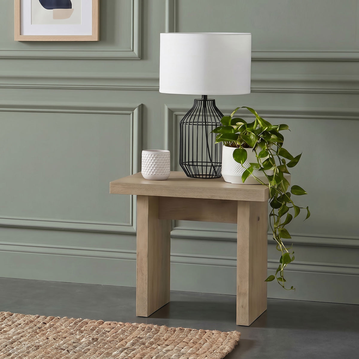 Decker Square Occasional Side End Table - Natural Oak