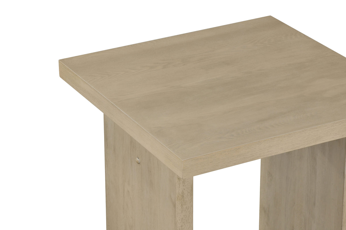 Decker Square Occasional Side End Table - Natural Oak