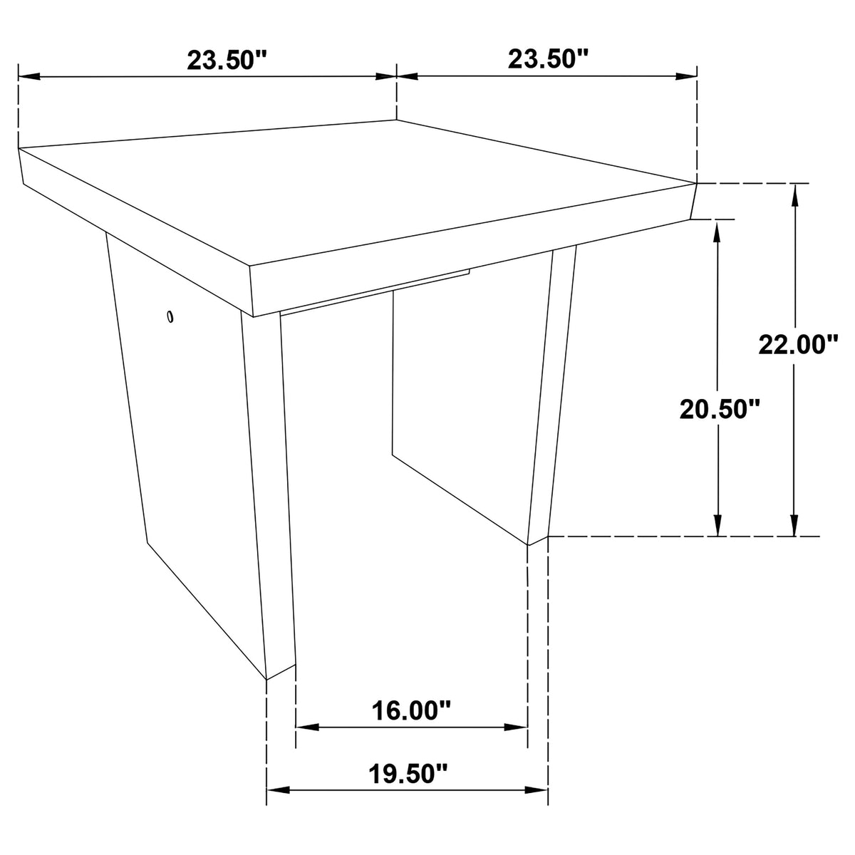 Decker Square Occasional Side End Table - Natural Oak