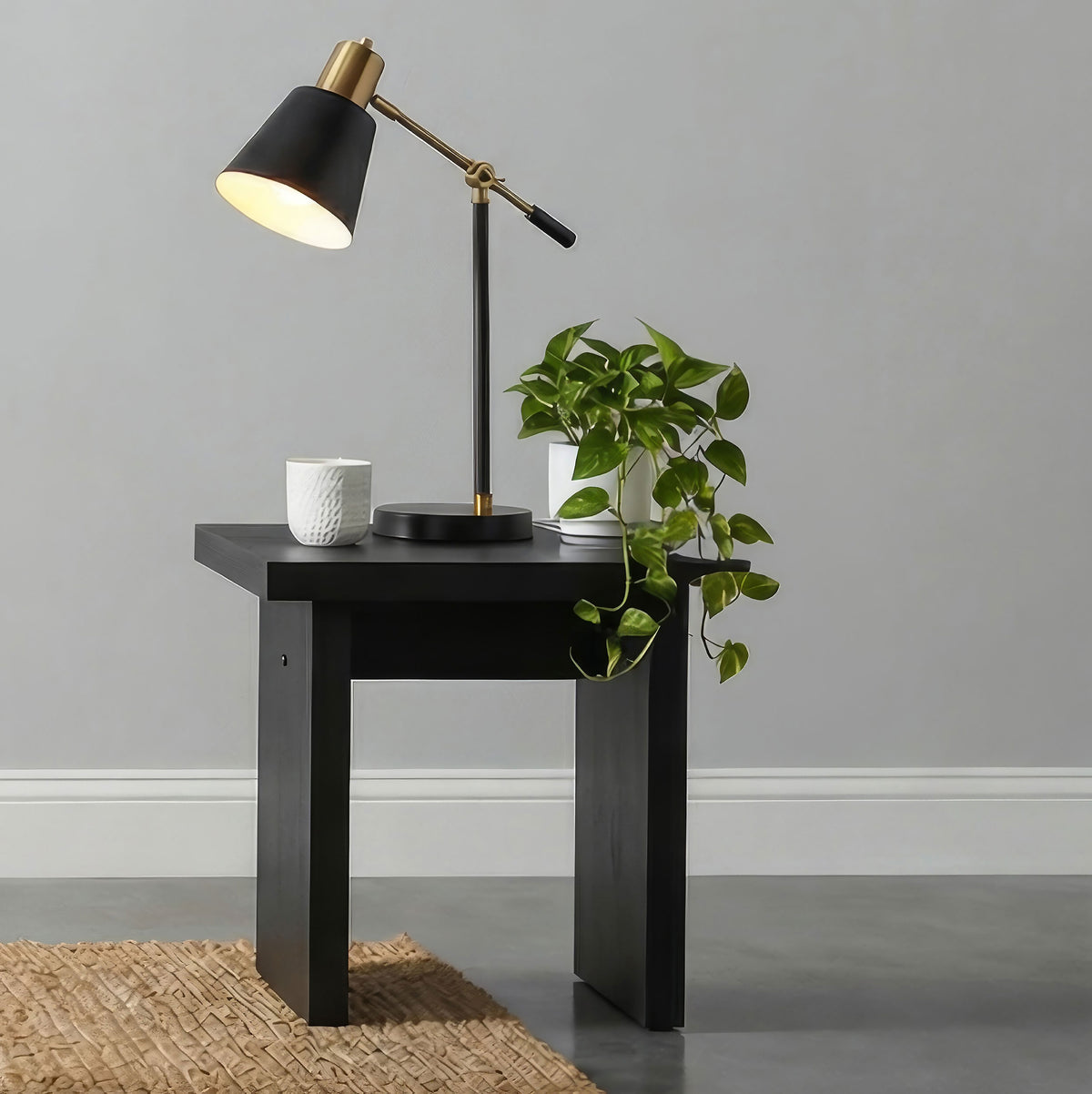 Decker Square Occasional Side End Table - Black