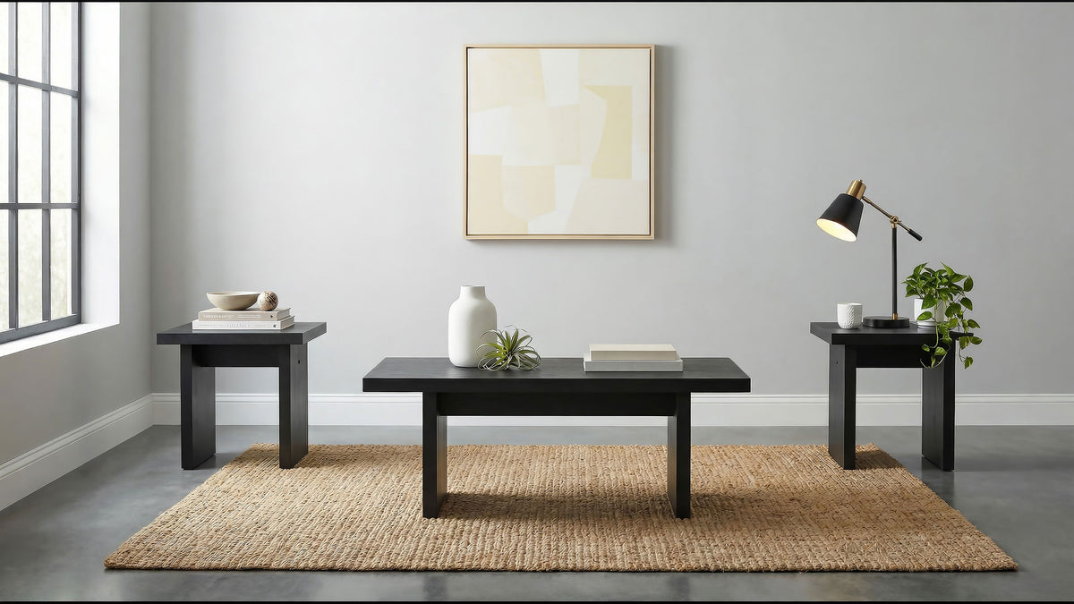 Decker Square Occasional Side End Table - Black