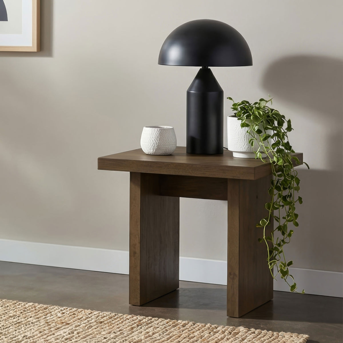 Decker Square Occasional Side End Table - Walnut