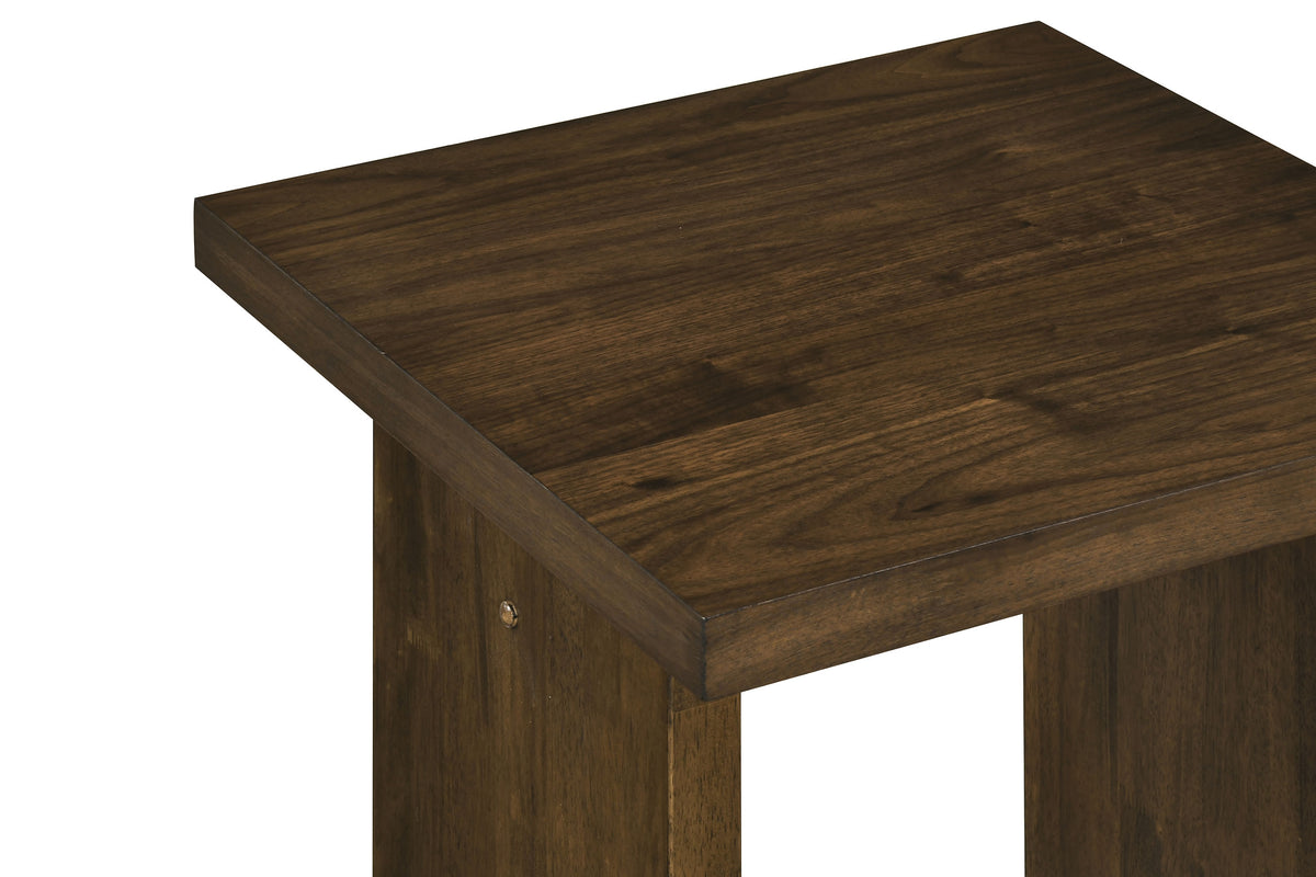 Decker Square Occasional Side End Table - Walnut