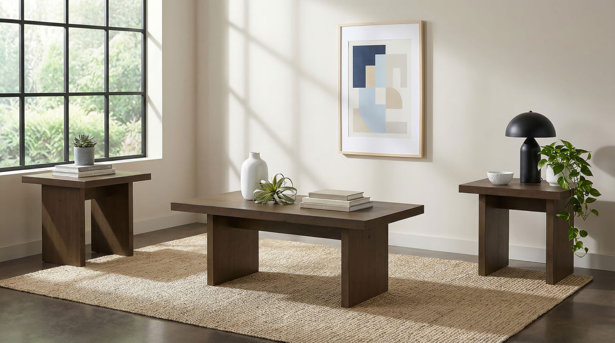 Decker Square Occasional Side End Table - Walnut
