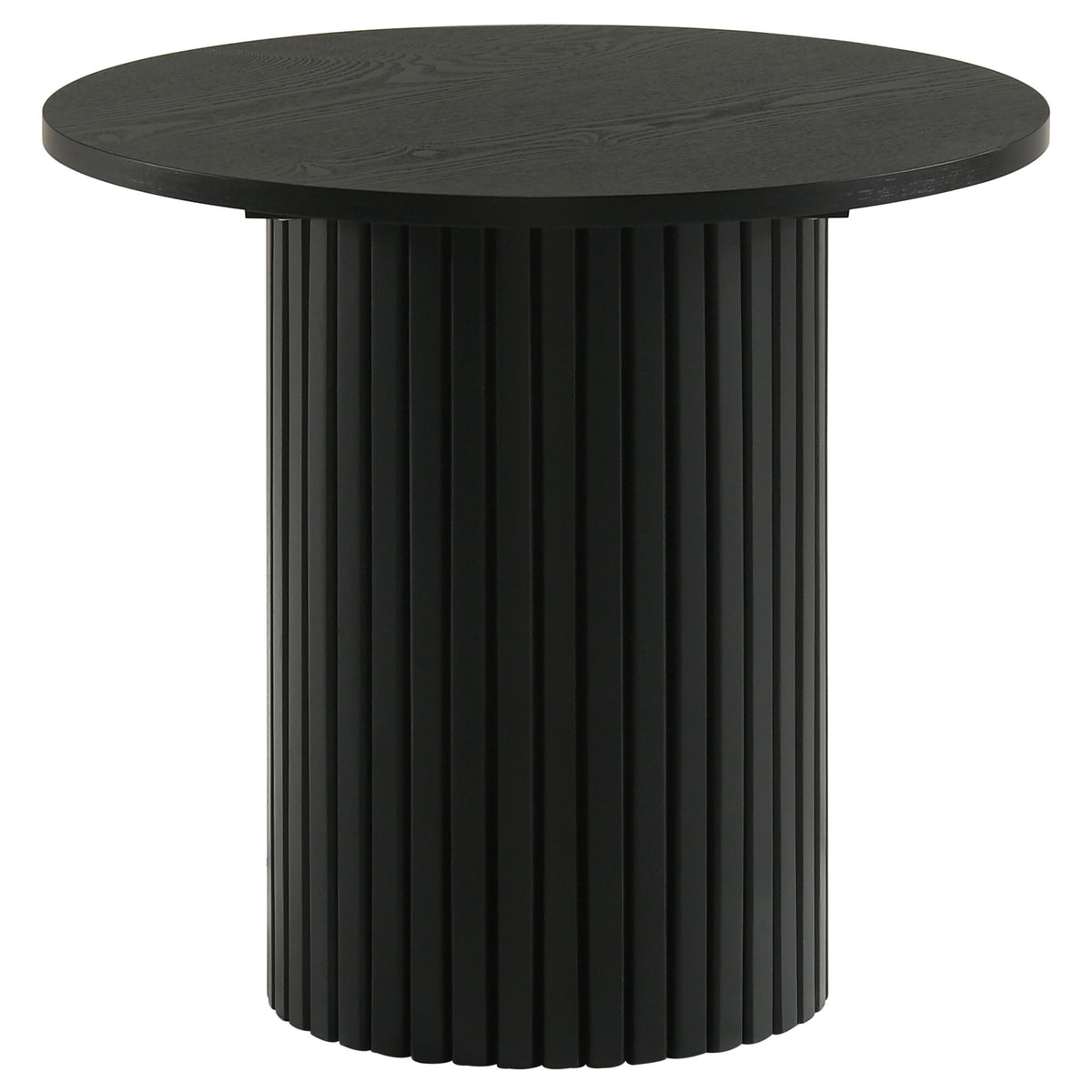 Hamlyn 3-piece Round Fluted Coffee and End Table Set - Black