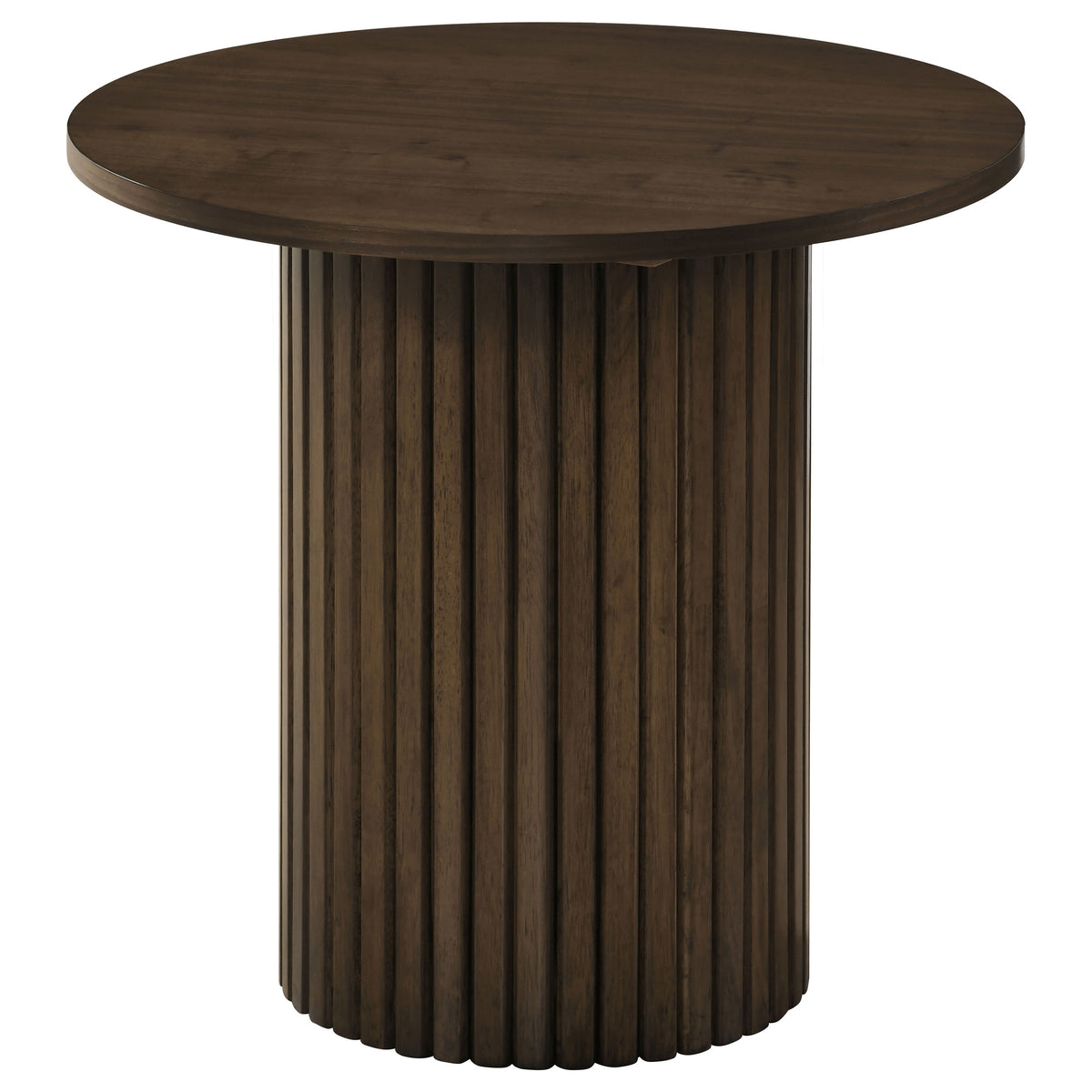 Hamlyn 3-piece Round Fluted Coffee and End Table Set - Walnut