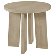 Strouse Contemporary Round End Table - Natural Oak