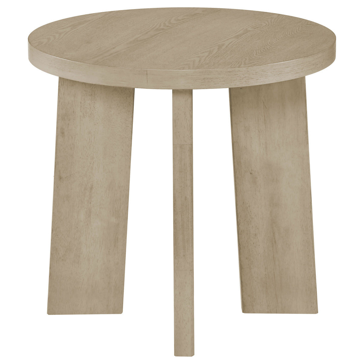 Strouse Contemporary Round End Table - Natural Oak