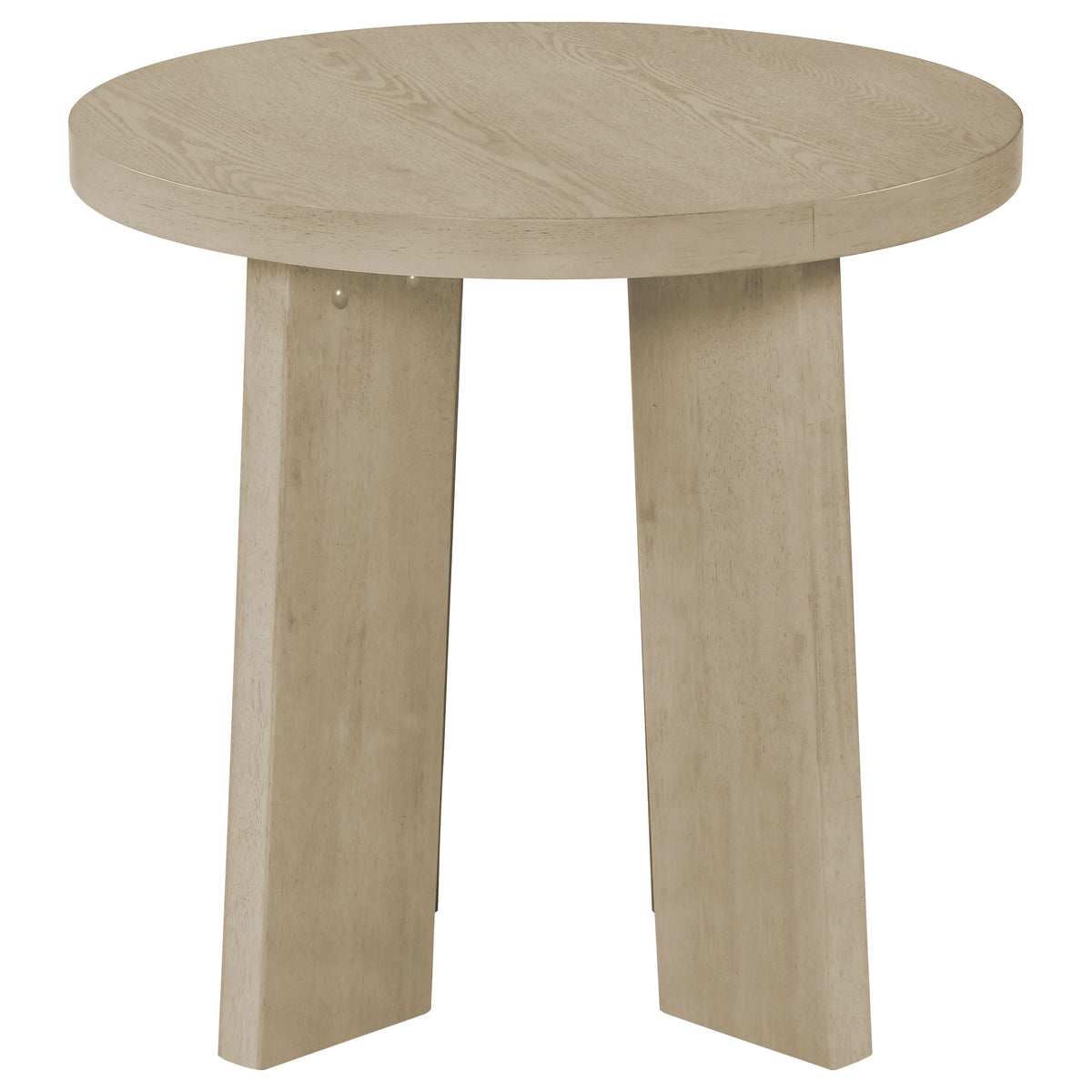 Strouse Contemporary Round End Table - Natural Oak