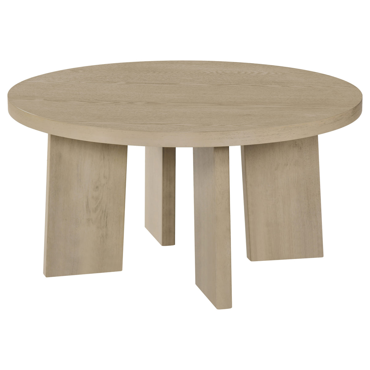 Strouse 2-Piece Round Coffee and End Table Set - Natural Oak