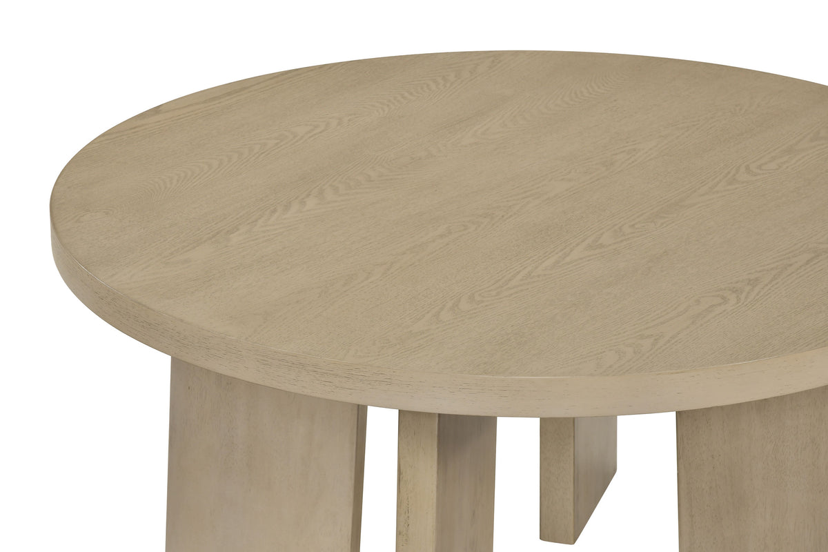 Strouse 2-Piece Round Coffee and End Table Set - Natural Oak