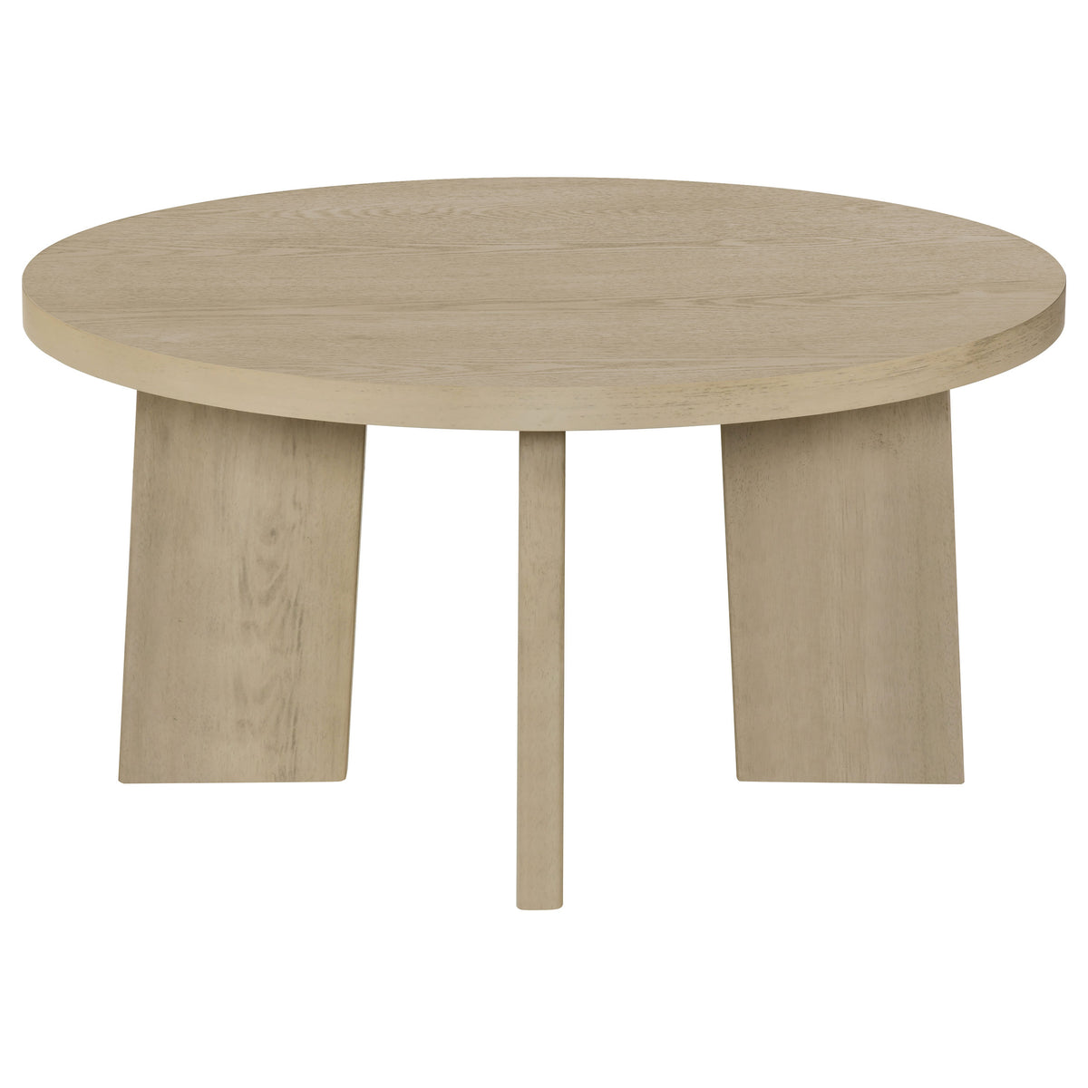 Strouse 3-Piece Round Coffee and End Table Set - Natural Oak