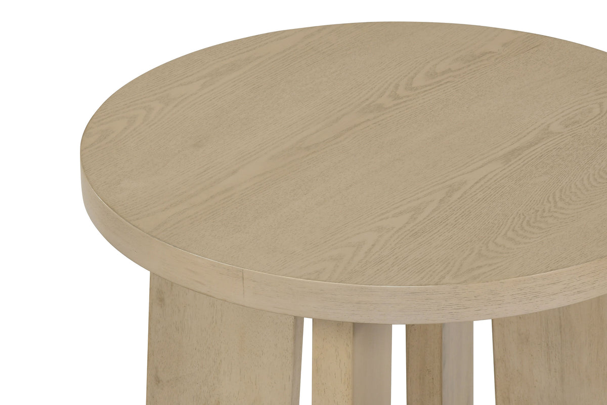 Strouse 3-Piece Round Coffee and End Table Set - Natural Oak