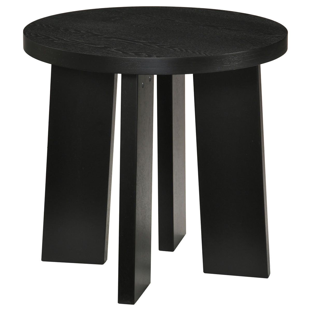 Strouse 2-Piece Round Coffee and End Table Set - Black