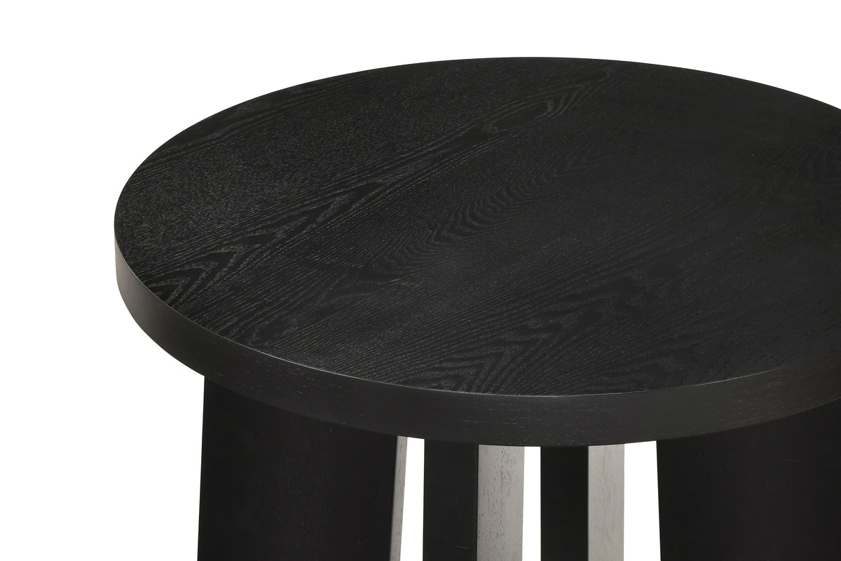 Strouse 2-Piece Round Coffee and End Table Set - Black