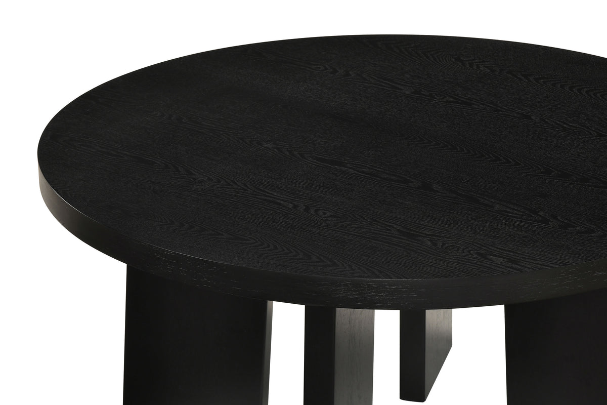 Strouse 2-Piece Round Coffee and End Table Set - Black